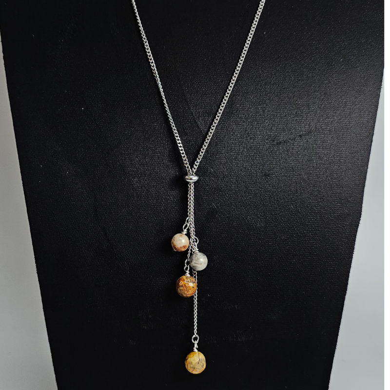 Crazy Lace Agate  Necklace -Athena