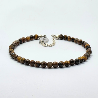 Brown Tigers Eye Facetted 4mm Sigle Strand