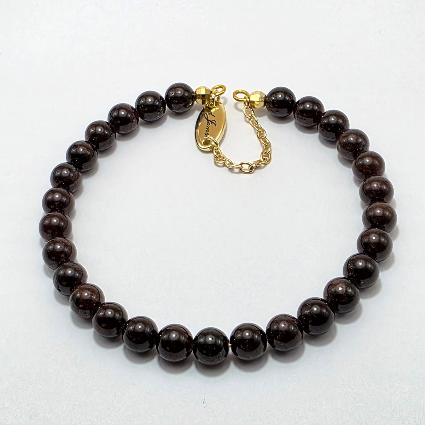 Garnet 6mm Single Strand Bracelet