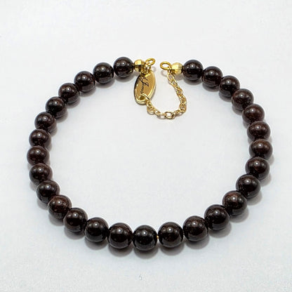 Garnet 6mm Single Strand Bracelet