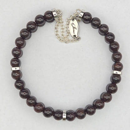 Garnet 6mm Double Strand Bracelet