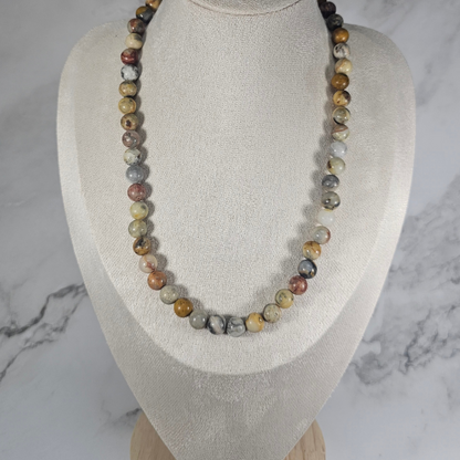 Crazy Lace Agate Necklace - Artemis