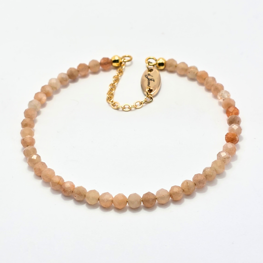 Sunstone Faceted 4mm Single Strand Bracelet