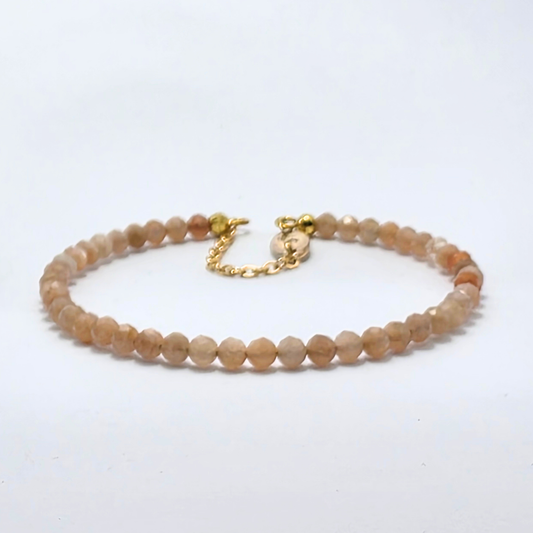 Sunstone Faceted 4mm Single Strand Bracelet