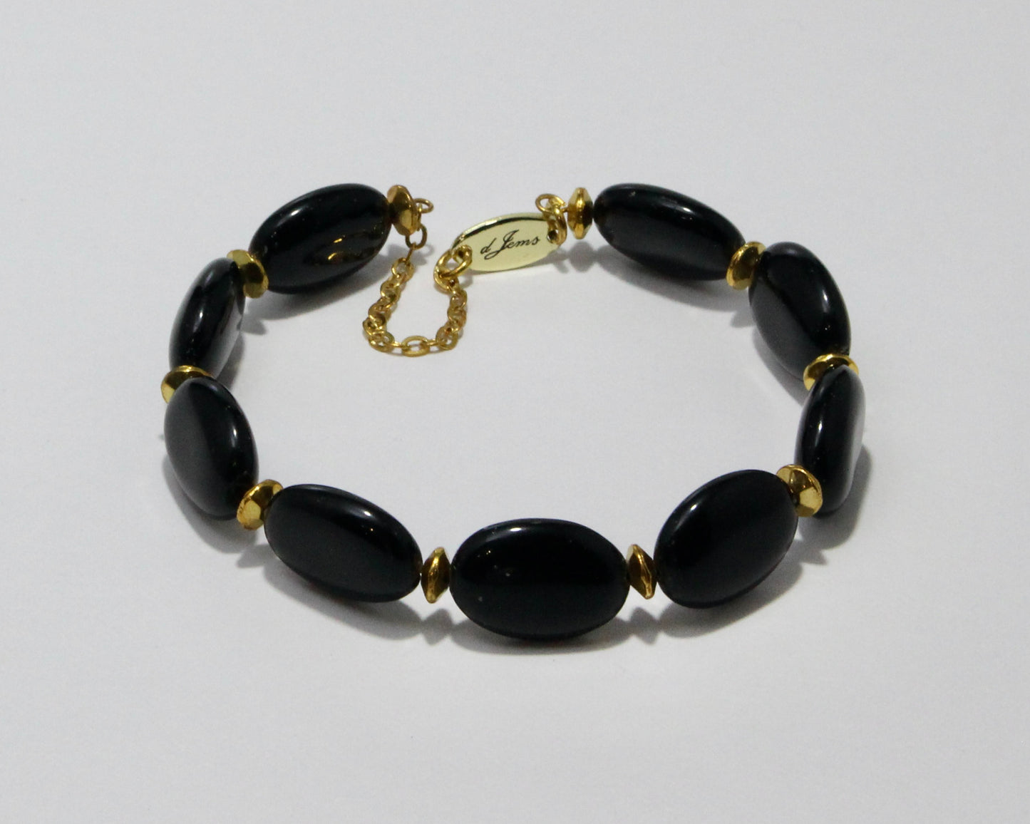Black Onyx Bracelet with Spacers – Handmade Jewelry by dJems