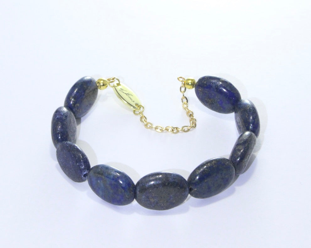 Lapis lazuli Oval Bracelet (16mm)