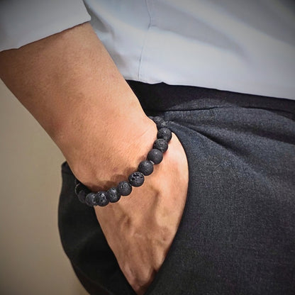 Black Lava Men's Bracelet