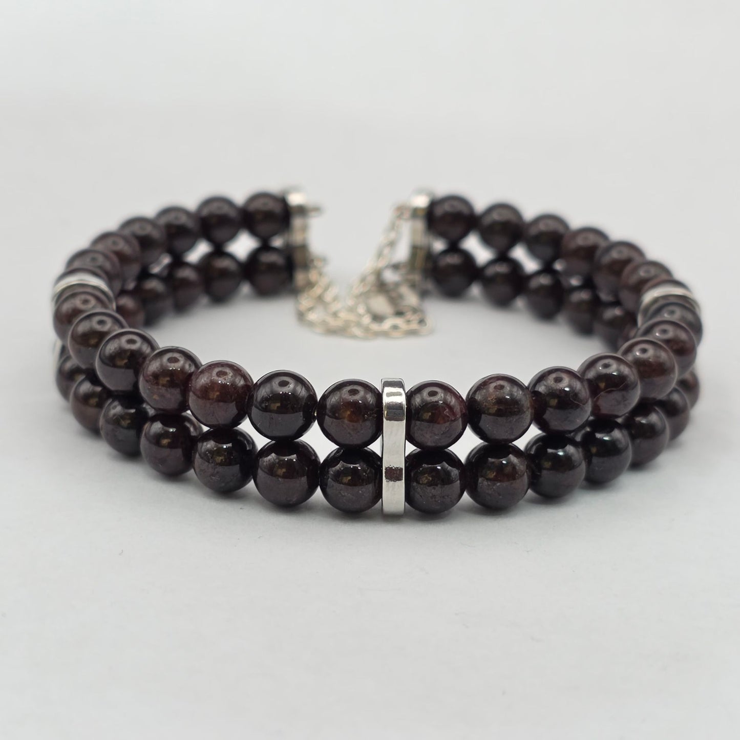 Garnet 6mm Double Strand Bracelet