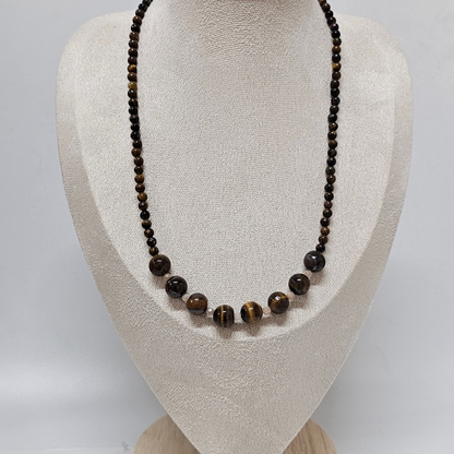 Brown Tiger’s Eye & Sunstone Necklace- Aurora