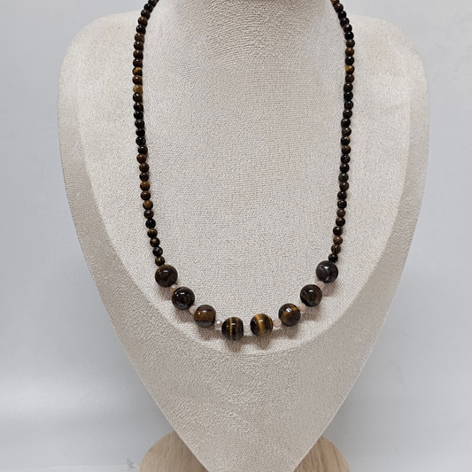 Brown Tiger’s Eye & Sunstone Necklace- Aurora