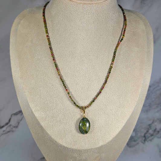 Unakite Necklace with Pendant