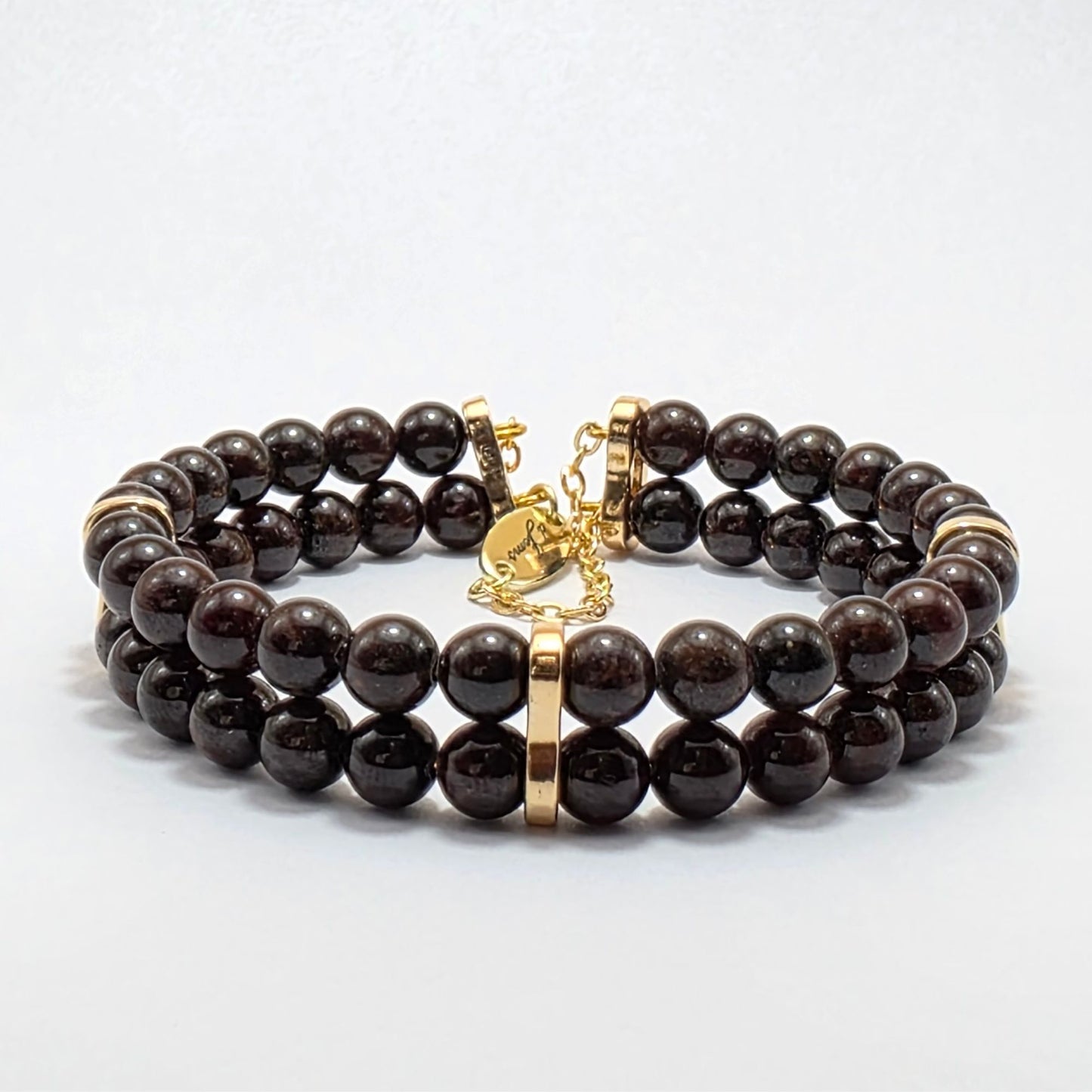 Garnet 6mm Double Strand Bracelet