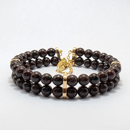 Garnet 6mm Double Strand Bracelet