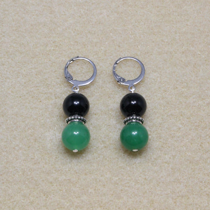 Tourmaline & Aventurine Drop Earrings