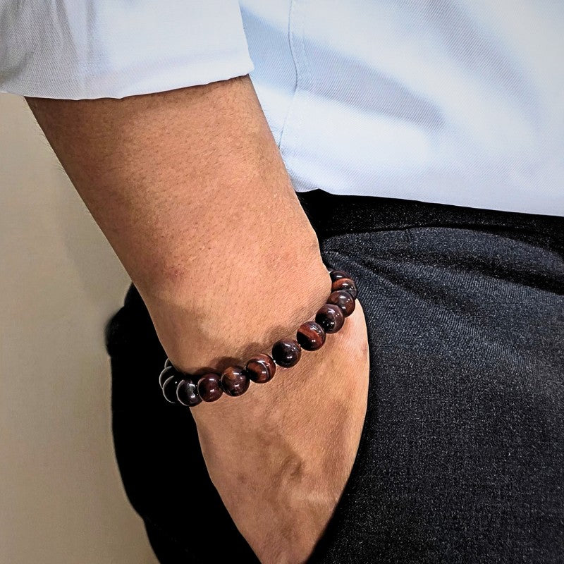 Red Tiger's Eye Men's Bracelet