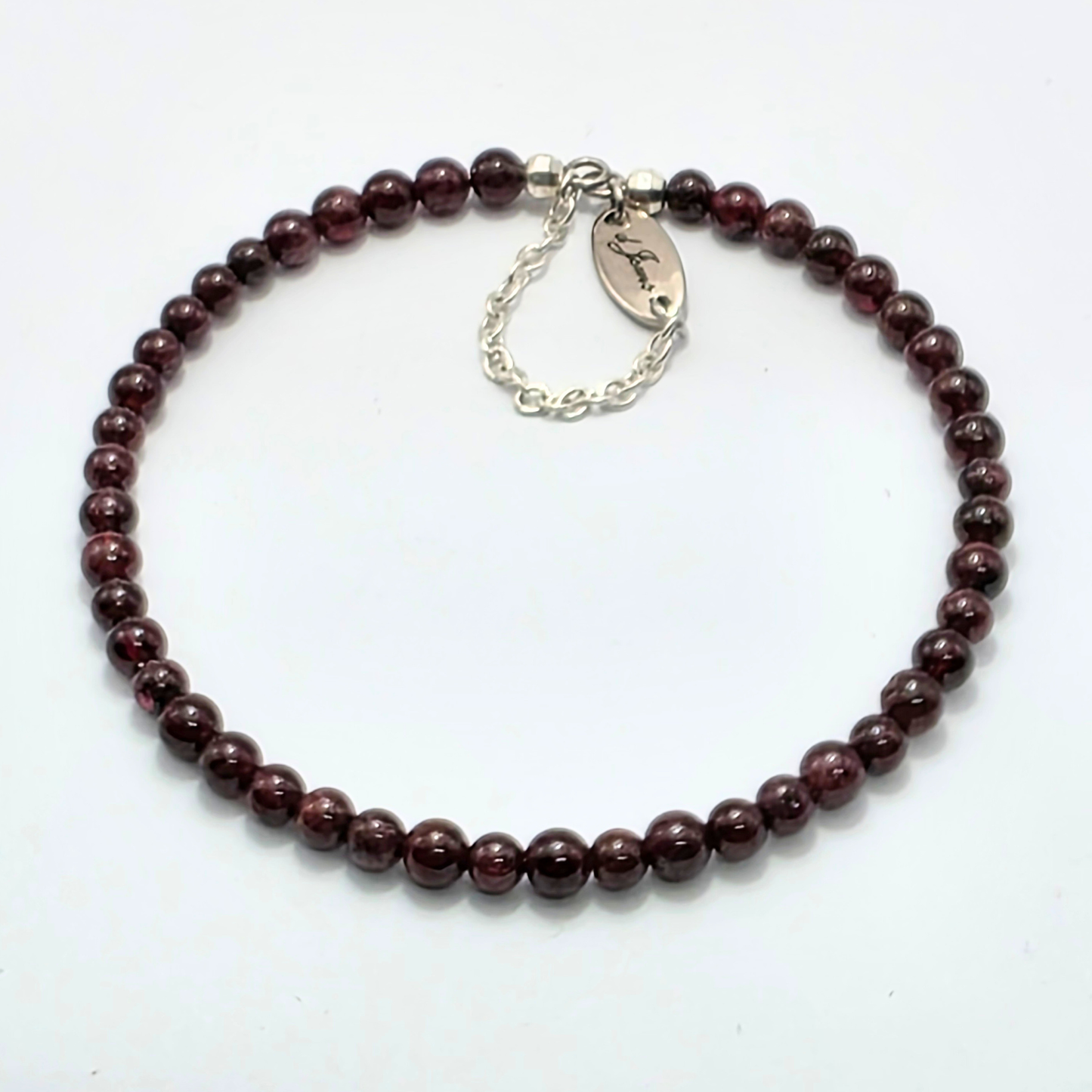 Garnet 4mm Single Strand Bracelet