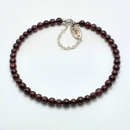 Garnet 4mm Single Strand Bracelet