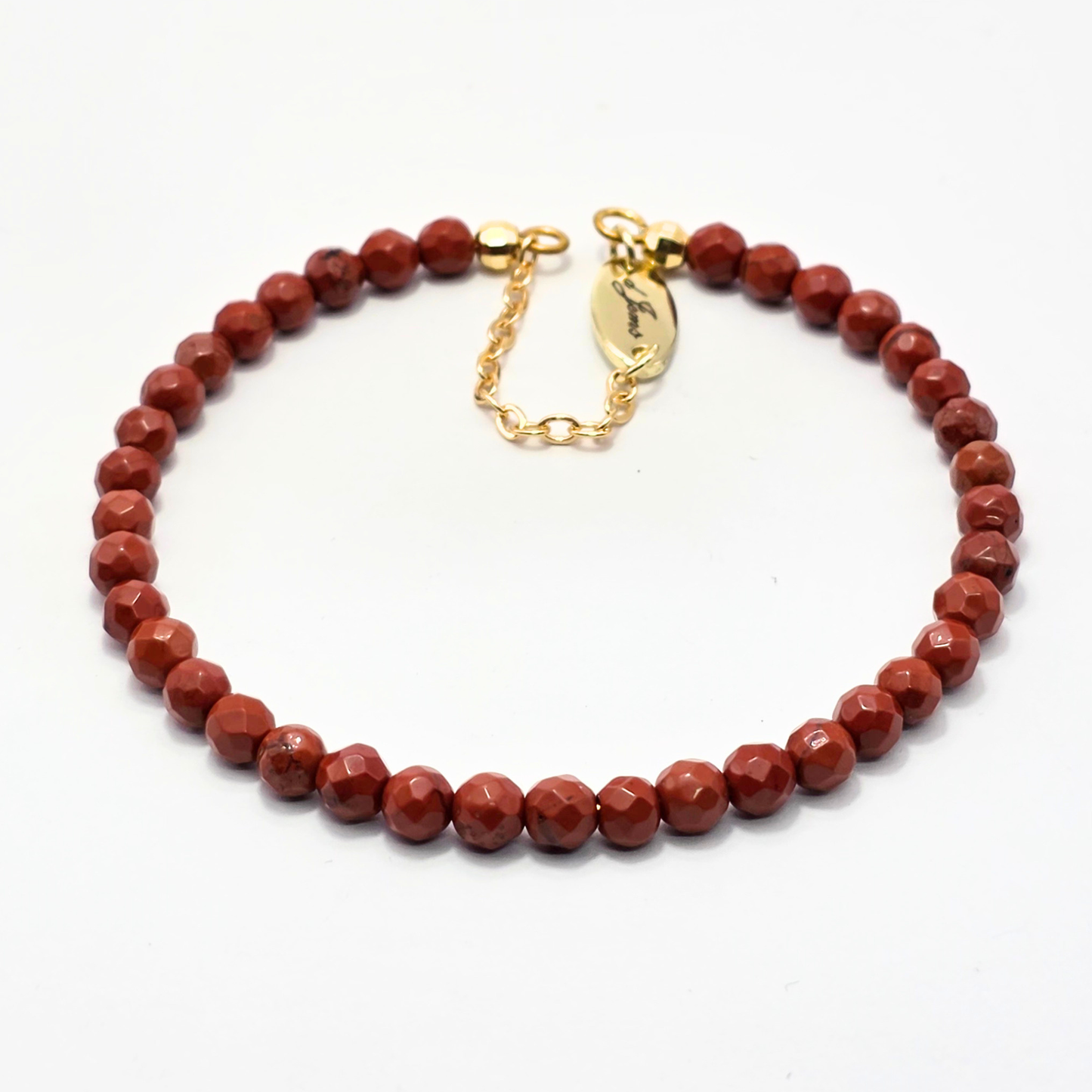 Red Jasper Facetted 4mm Single Strand Bracelet