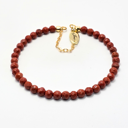 Red Jasper Facetted 4mm Single Strand Bracelet