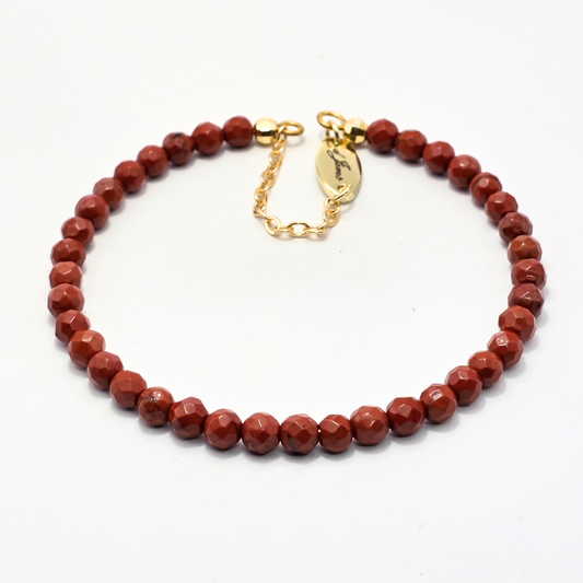 Red Jasper Facetted 4mm Single Strand Bracelet