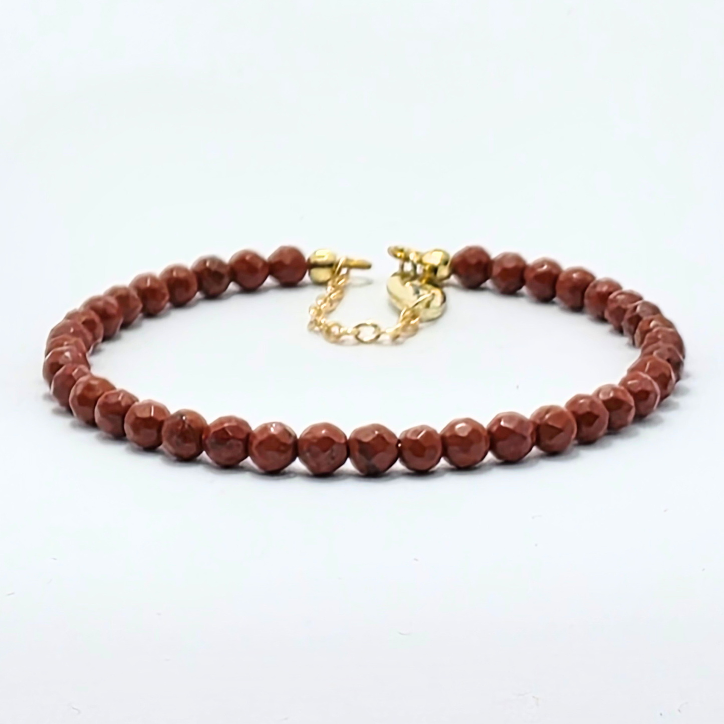 Red Jasper Facetted 4mm Single Strand Bracelet