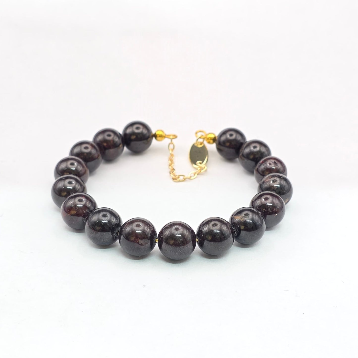 Garnet 10mm Single Strand Bracelet