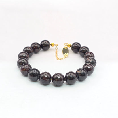 Garnet 10mm Single Strand Bracelet