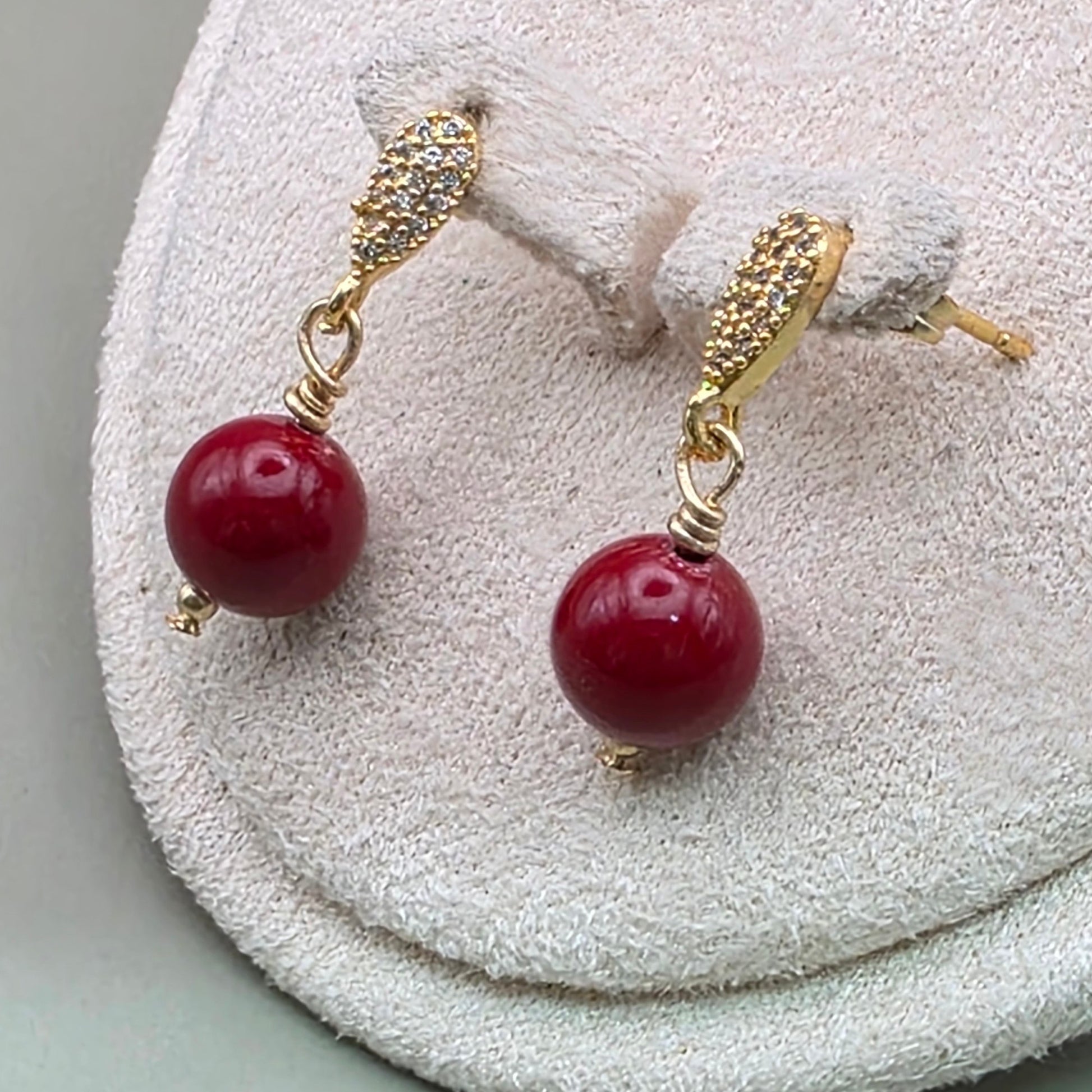 red cinnabar earrings