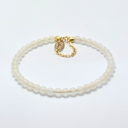 White Jade 4mm Single Strand