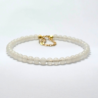 White Jade 4mm Single Strand