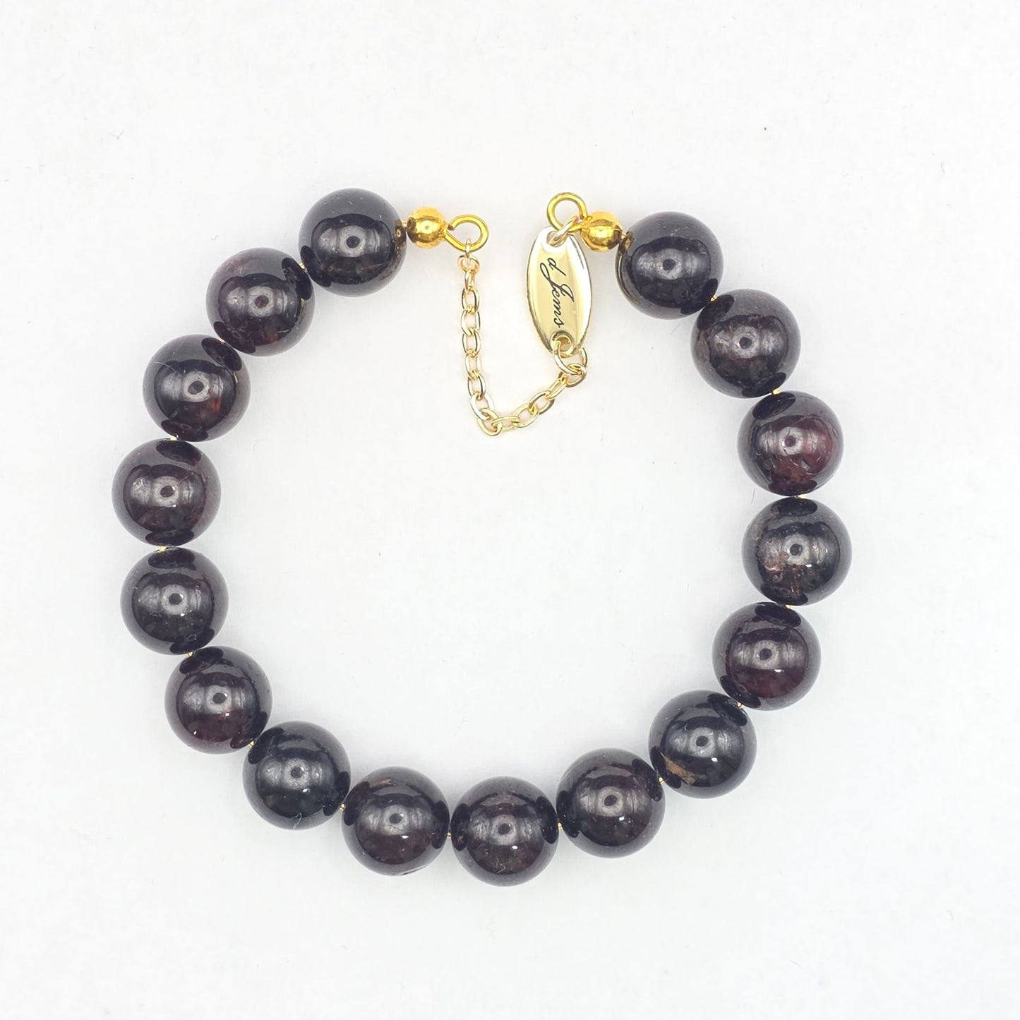 Garnet 10mm Single Strand Bracelet
