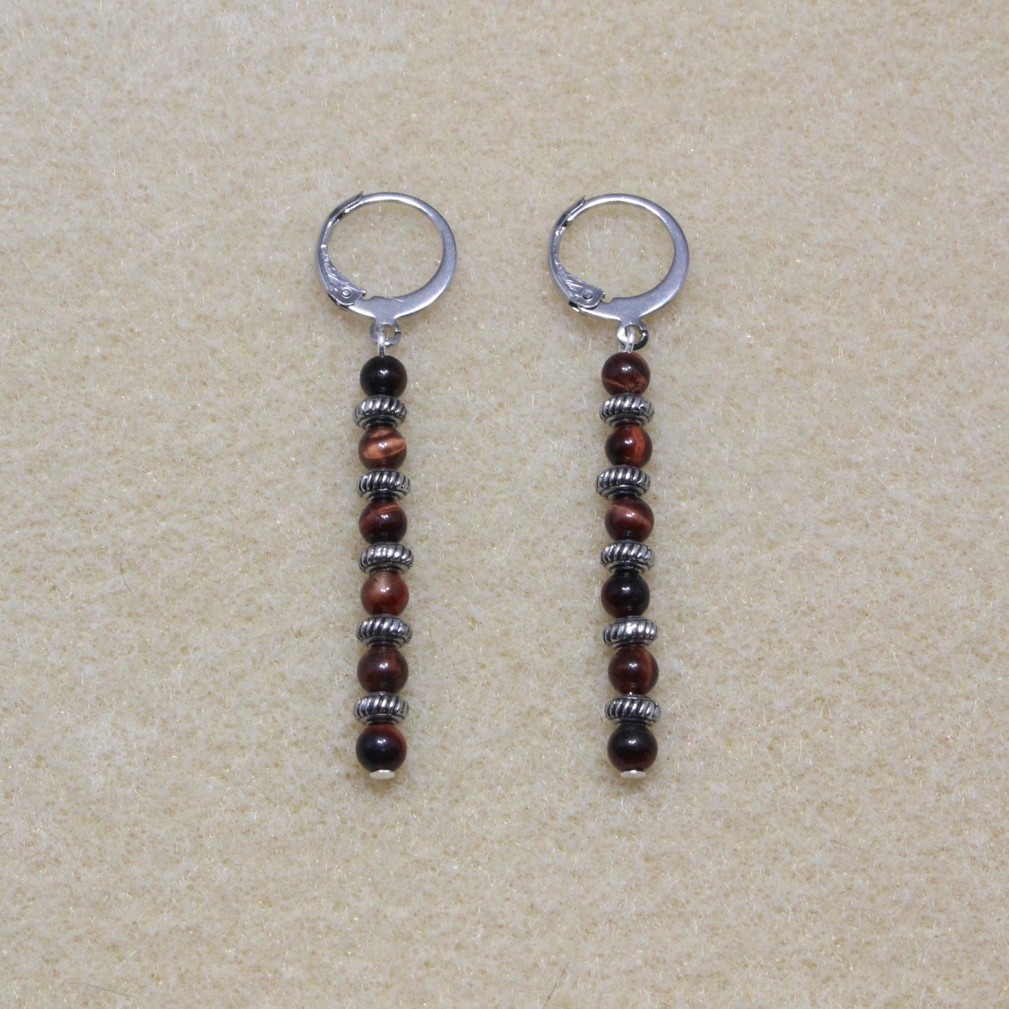 Red Tiger's Eye Dangle Earrings | dJems