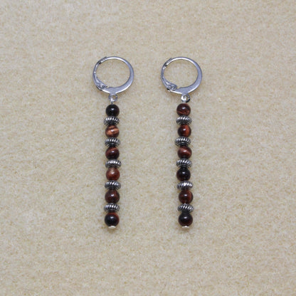 Red Tiger's Eye Dangle Earrings | dJems