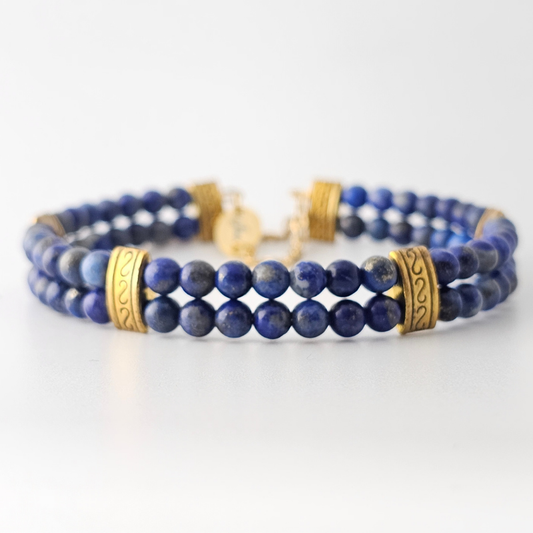 Lapiz Lazuli 4mm Double Strand Bracelet