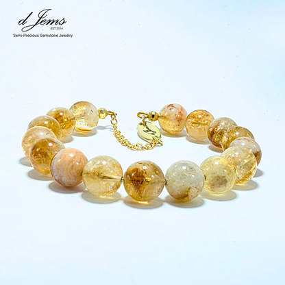 Citrine 10mm Single Strand Bracelet