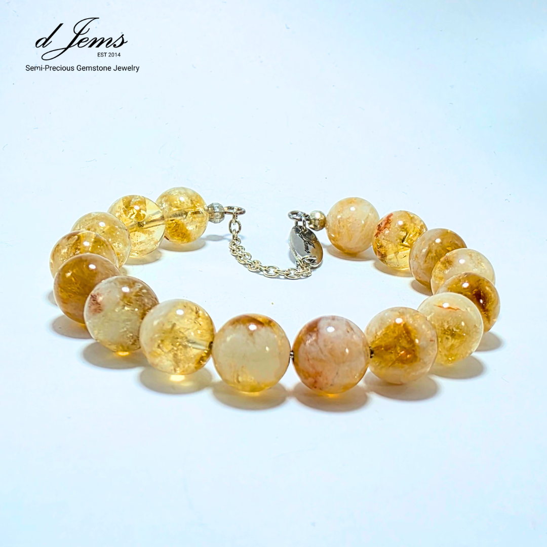 Citrine 10mm Single Strand Bracelet