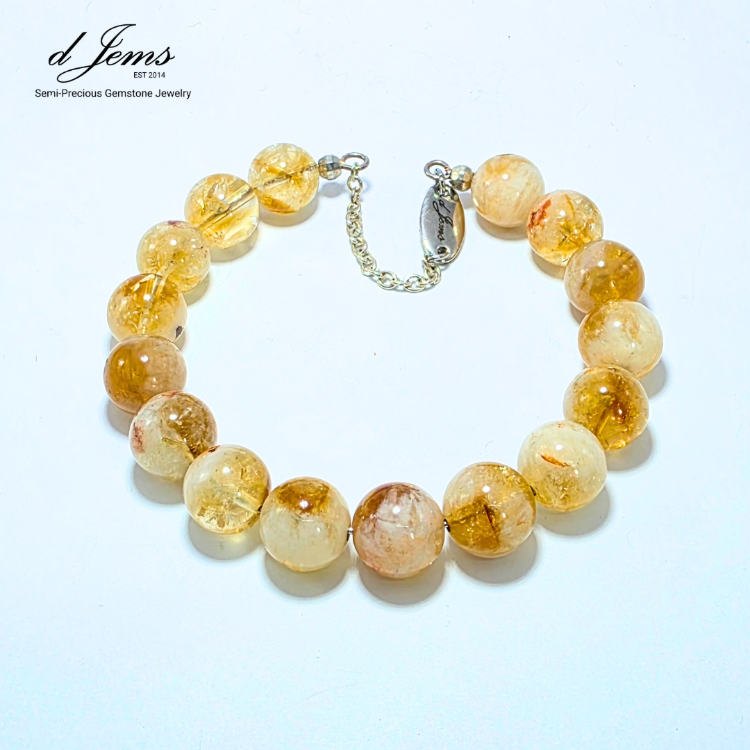 Citrine 10mm Single Strand Bracelet