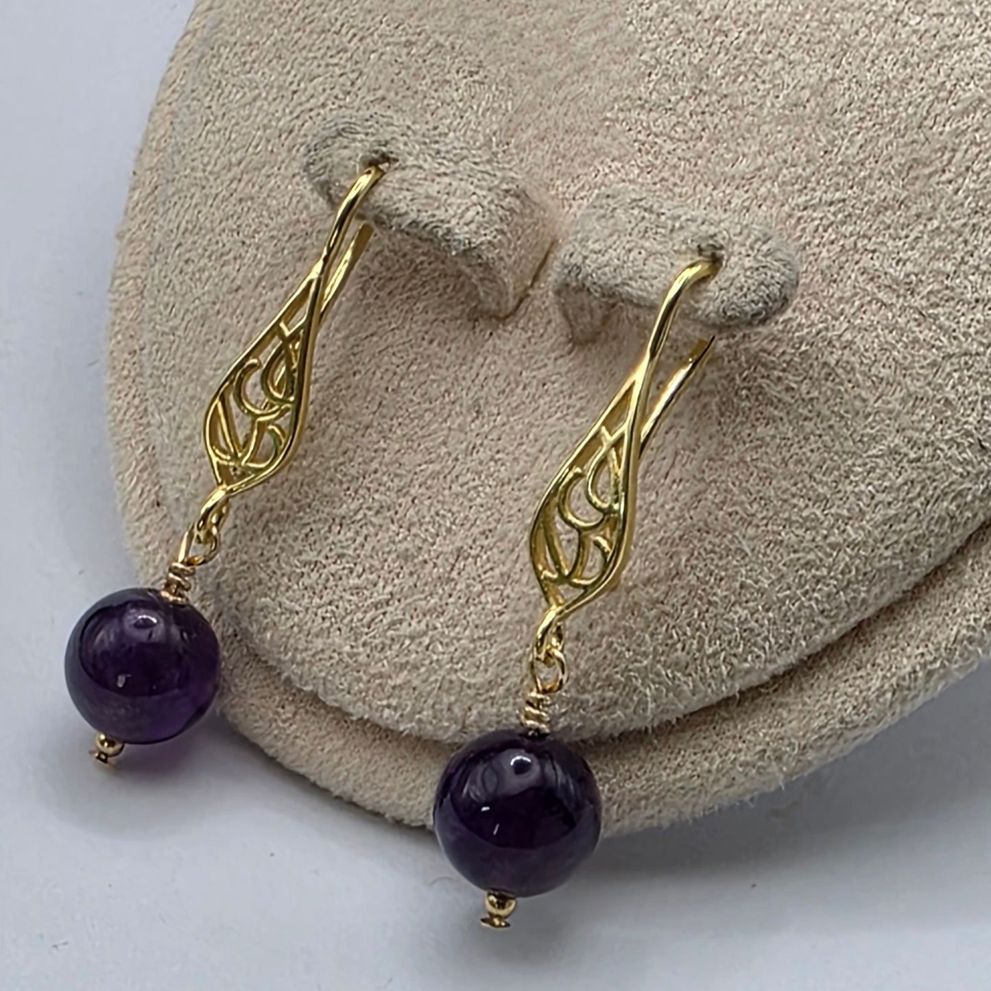 Amethyst 10mm Drop Earrings