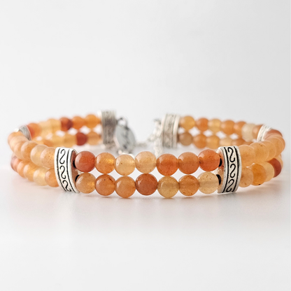 Red Aventurine 4mm Double Strand Bracelet