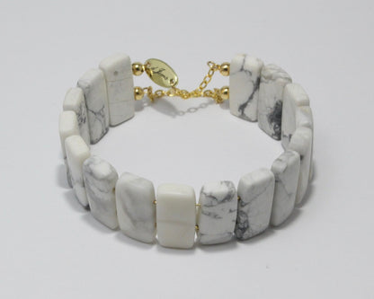 White Howlite Bracelet – Handmade Jewelry by dJems