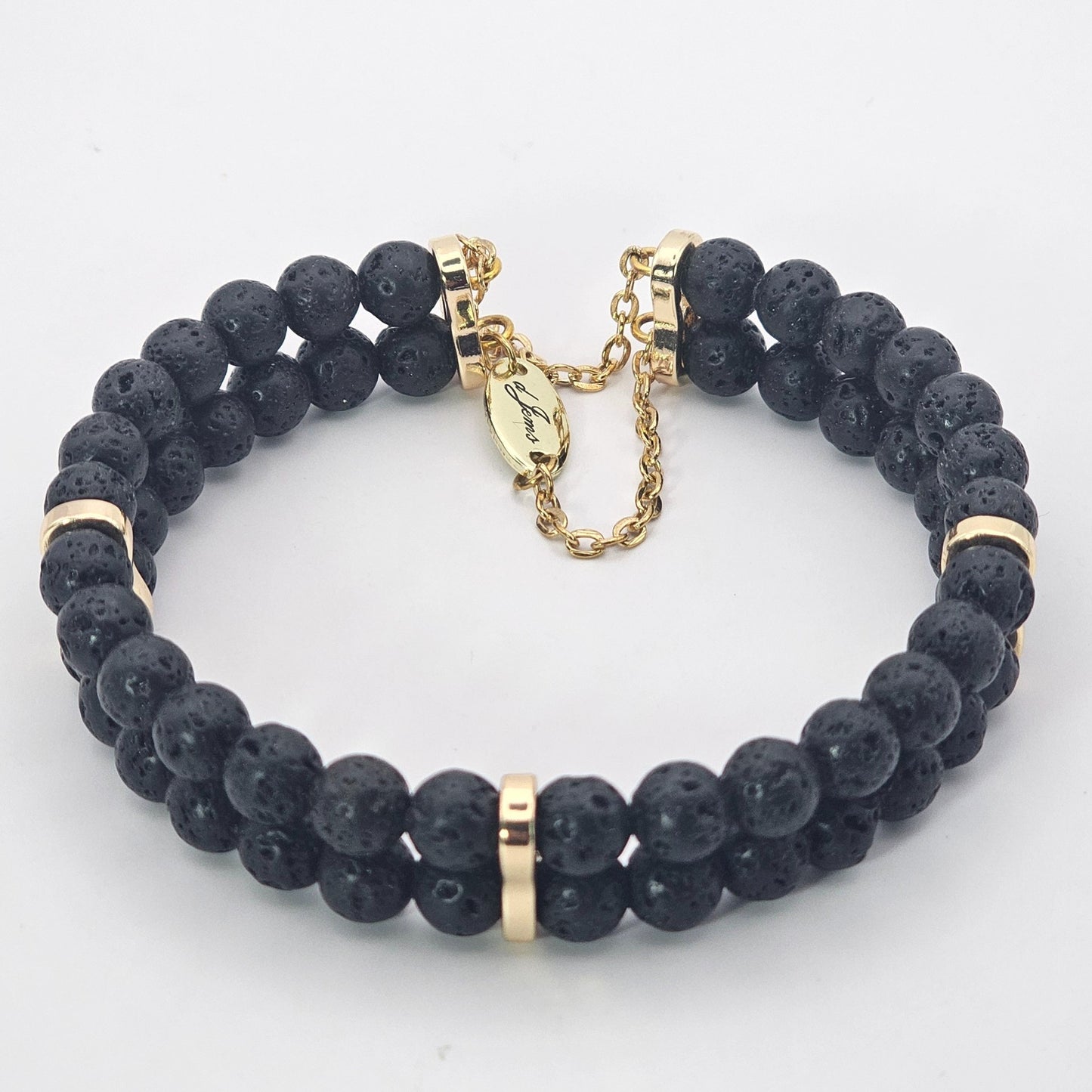 Black Lava Double Strand Bracelet