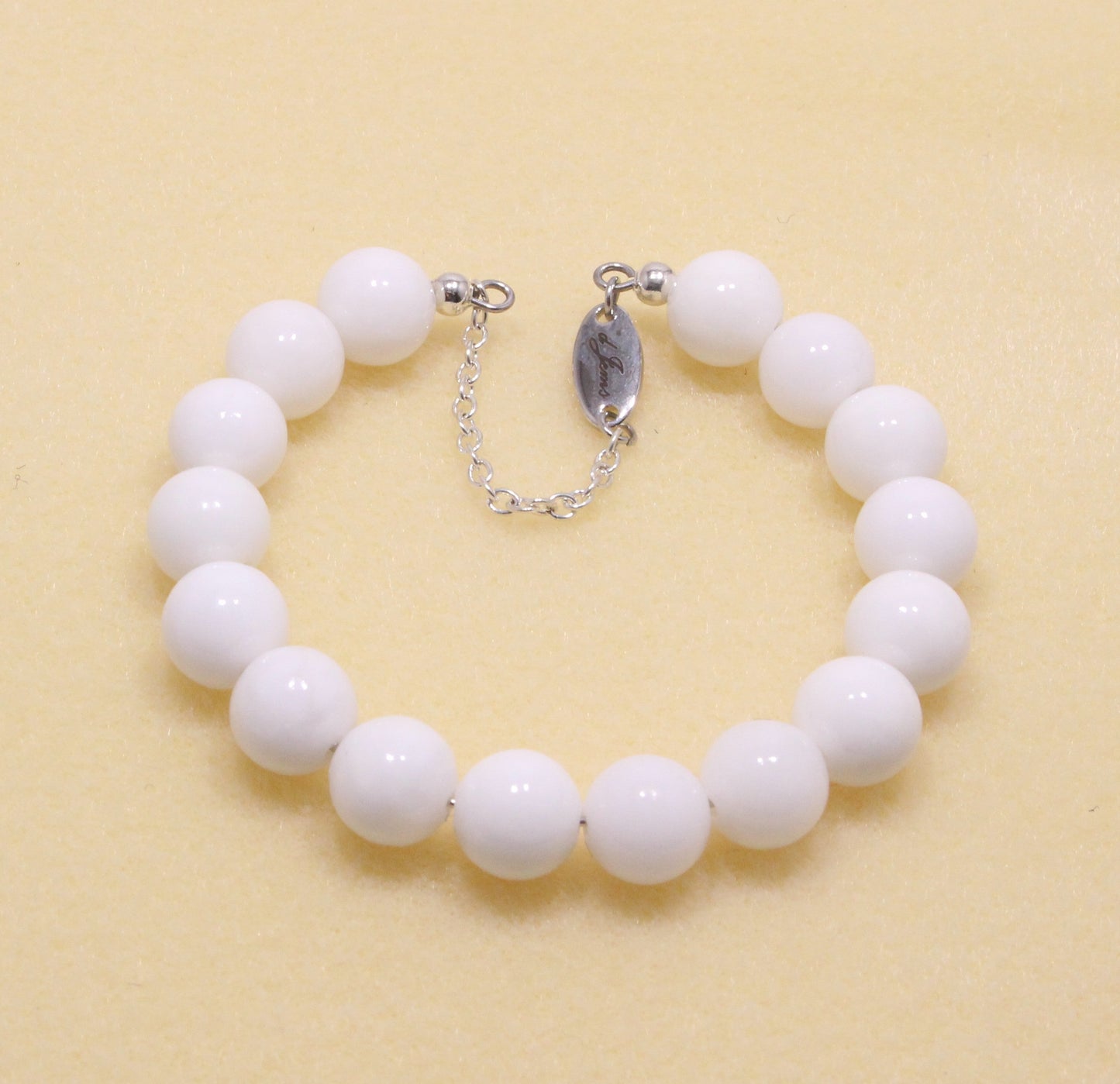 White Angelite Bracelet - Silver