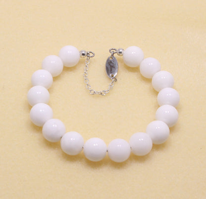 White Angelite Bracelet - Silver