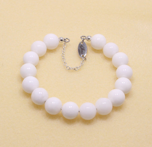 White Angelite Bracelet - Silver
