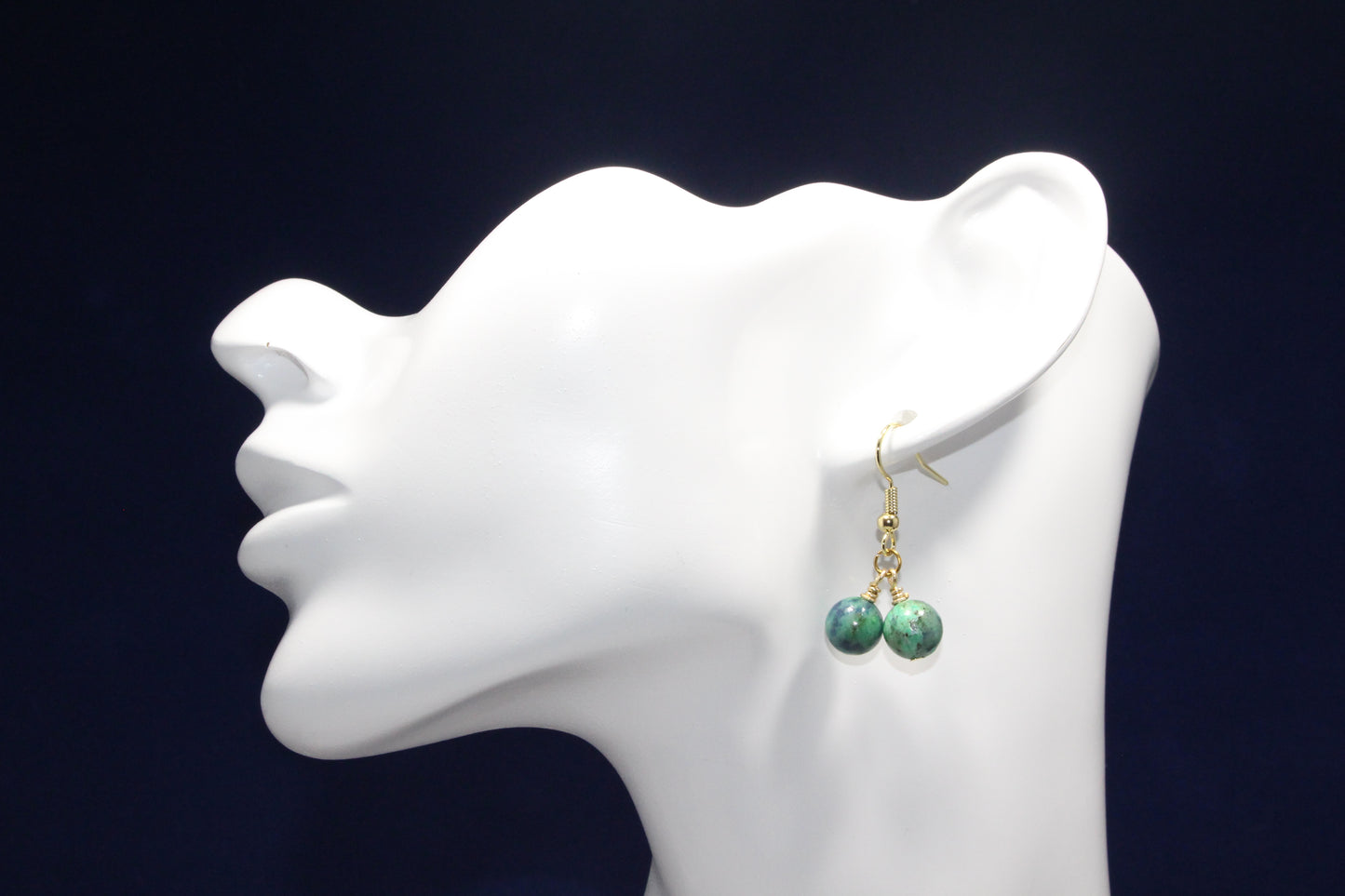 Azurite Drop Earrings- Gold