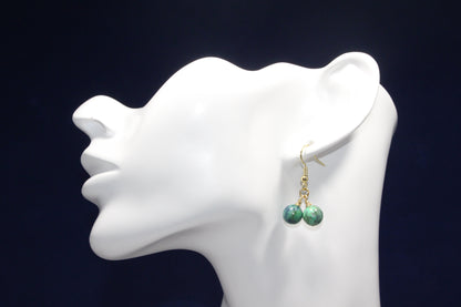 Azurite Drop Earrings- Gold