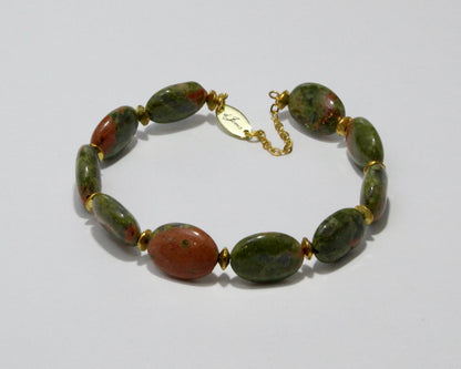 Unakite Bracelet with Spacers