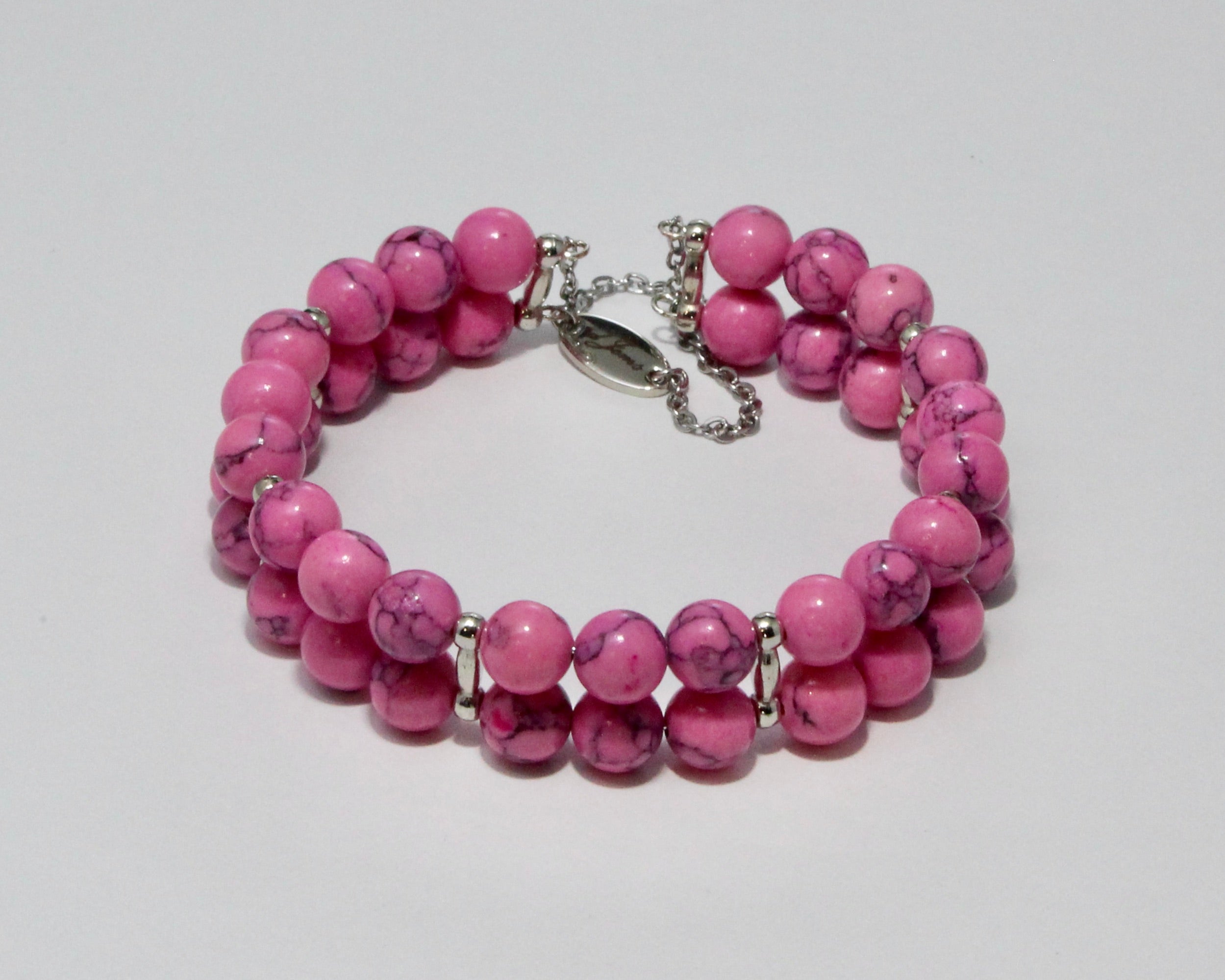 Pink Howlite Bracelet – Soft Pink Calming Gemstone Jewelry – dJems