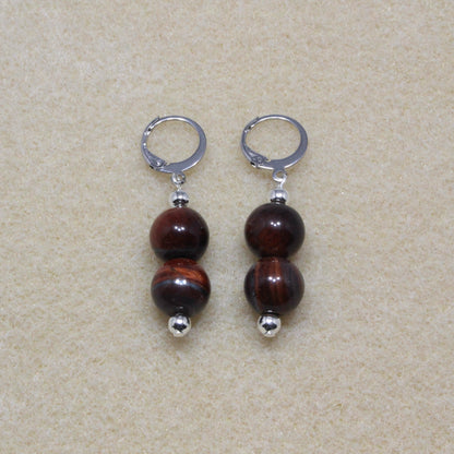 Red Tiger's Eye Drop Earrings | dJems