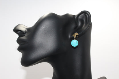 Howlite Turquoise Stud Earring